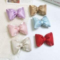 珠光蝶結び髪ひもアクセサリーシルク布芸蝶結び手作りDIY子供靴靴下アクセサリー