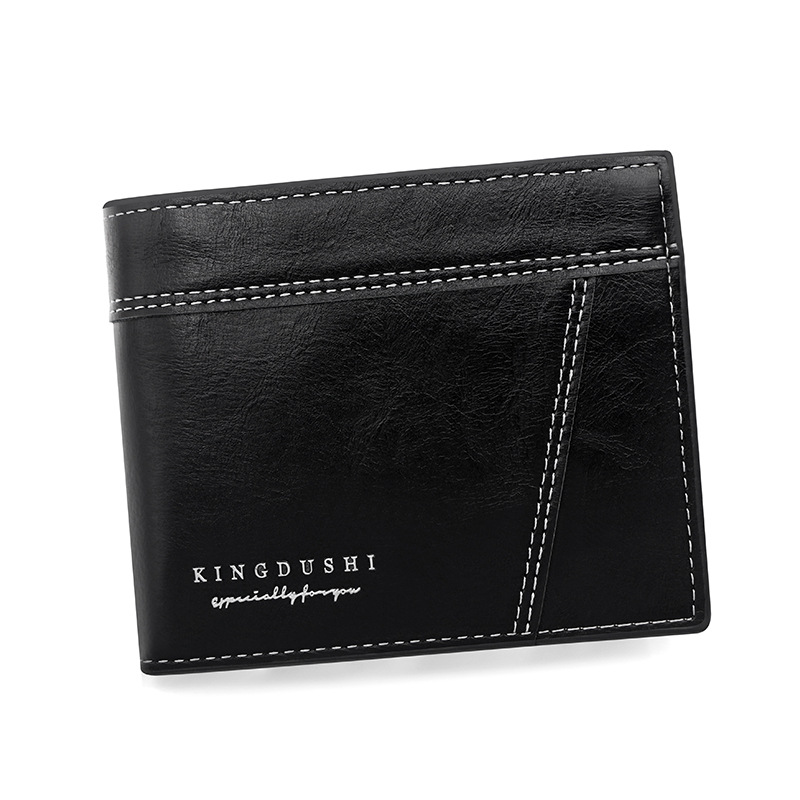 Nueva cartera corta de los hombres de moda Simple de Los Hombres de costura de hoja suelta bolso de La Moneda monedero de gran capacidad de la cartera