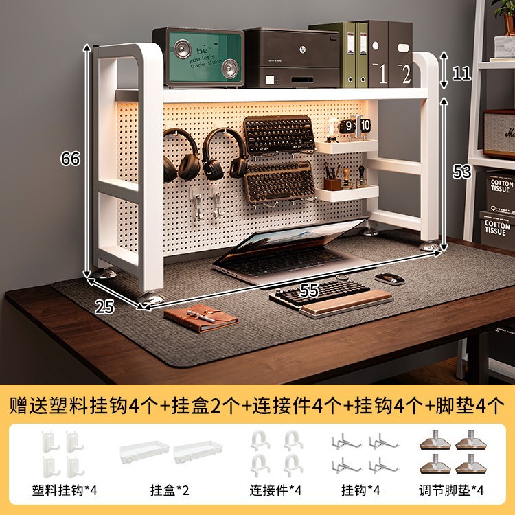 Estante de escritorio de agujero de placa de agujero de escritorio de escritorio vertical multicapa de escritorio de escritorio de escritorio integrado de escritorio de computadora de almacenamiento estación de trabajo