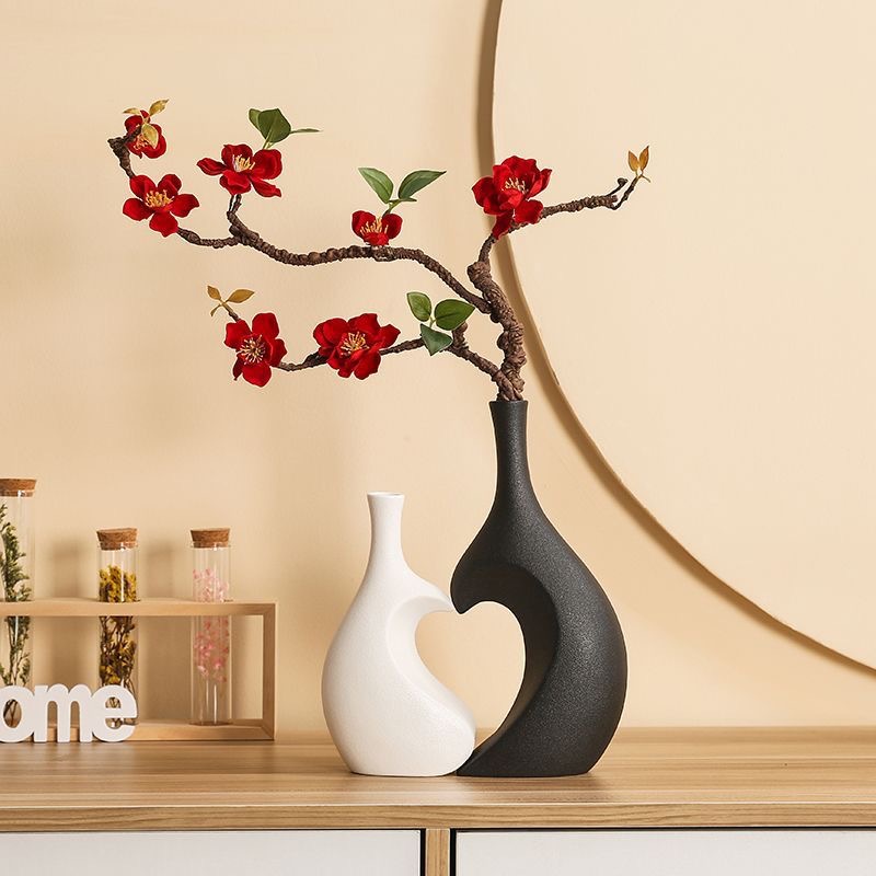 Vaso de plástico de forma extraña ornamentos nórdicos modernos flores de imitación de alta calidad decoración de puerta de entrada sala de estar regalos de oficina