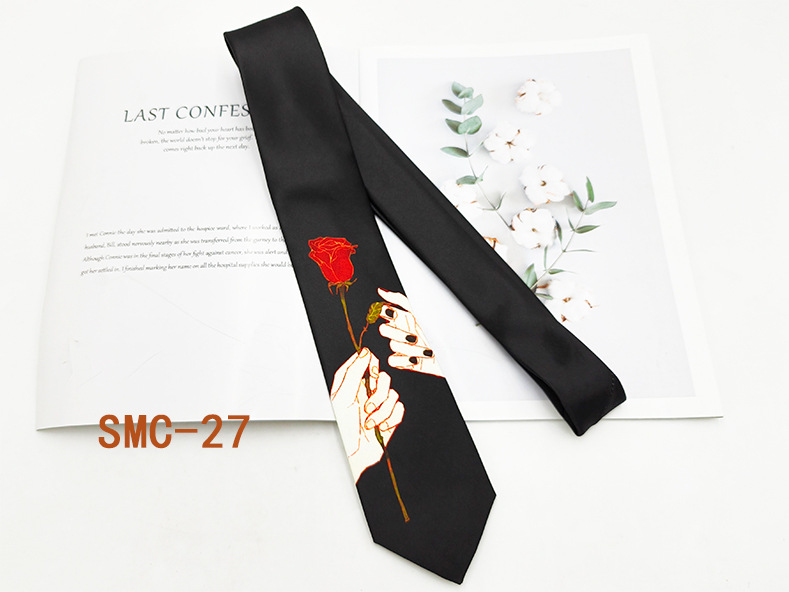 Moda británica impresión digital corbata retro fabricante spot hilo de poliéster mano floral traje de hombre accesorios 8cm