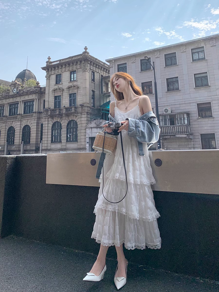 White lace summer elegant dress