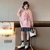 Autumn set, cartoon sweatshirt, pleated skirt, Korean style, western style