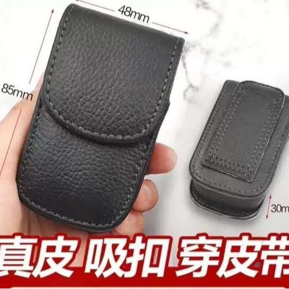 Genuine Leather Glasses Case Foldable Glasses Cover Reading Glasses Portable Pouch Waist-Hanging Unisex Leather Storage Box Organizer