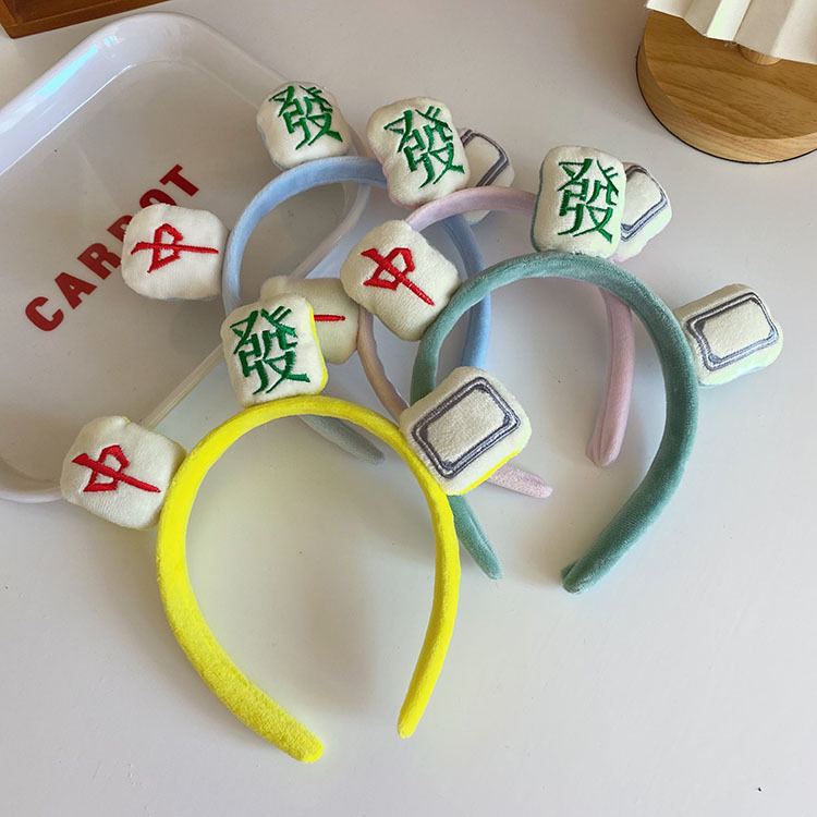 Süßes Mahjong-stirnband Plüschstirnband 2021 Neue Lustige Kopfbedeckungen Großhandel display picture 4