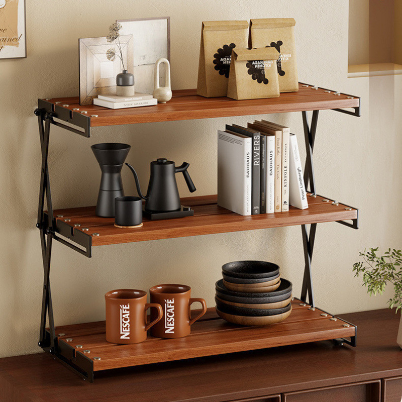 Estante de escritorio Estante de almacenamiento plegable hecho a mano para deportes electrónicos Estante en capas aumentado Estante multicapa de acero inoxidable para oficina