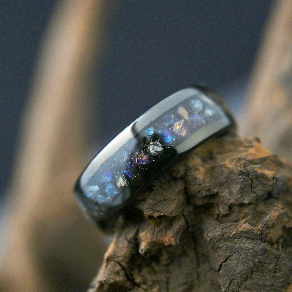 «(Cross-border trading), ring, starry sky, Tungsten steel»