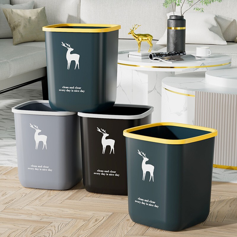 High-End Luxury Trash Can with a Press Ring, Large Capacity for Home Use in the Living Room, Kitchen Plastic Thickened Trash Bin Without Lid High-End Luxury Trash Can with a Press Ring, Large Capacity for Home Use in the Living Room, Kitchen Plastic Thickened Trash Bin Without Lid