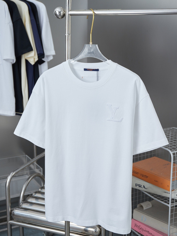 クロスボーダー正規版 Lujia 25ss 刺繍文字ロゴ半袖男女同型ラウンドネック T シャツ、ゆったりと多用途|undefined