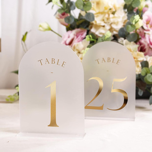 1-25 Cross Border Seat Card Wedding Reception Frosted Arch Table Number Frosted Arch Acrylic Wedding Decoration