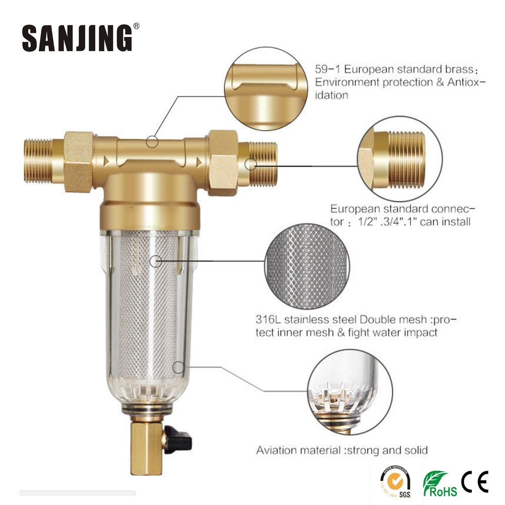 Filtro frontal de cobre puro transfronterizo hogar toda la Casa Hogar Central gran flujo no potable directa purificador de agua del grifo