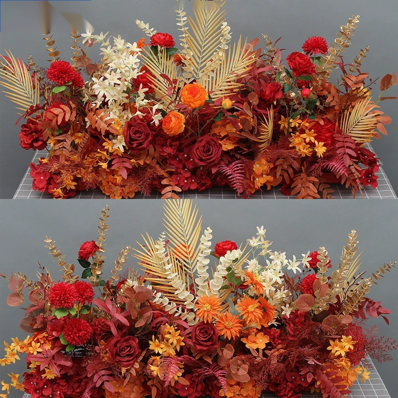 Новая свадебная большая напольная цветочная композиция из шелковых цветов, готовое украшение, цветочная композиция из эвкалипта, стол, дорожный путеводитель, свадебное цветочное искусство с бесплатной доставкой