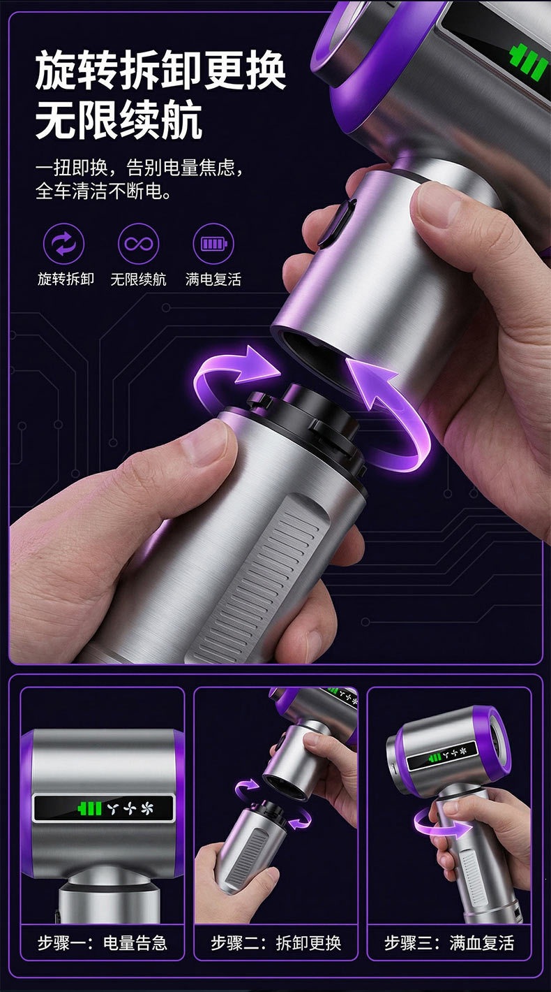 Cross-Border Car Vacuum Cleaner with Super Strong Suction, Mini Handheld Vacuum for Car and Home, Fast Charging, Small Wireless Flashlight