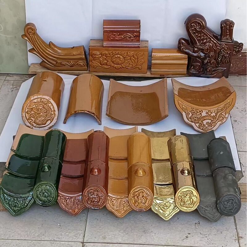 Chinese Antique Glazed Tiles, Ancient Building Tiles, Temple Tiles, Yava, Five Spine and Six Beasts