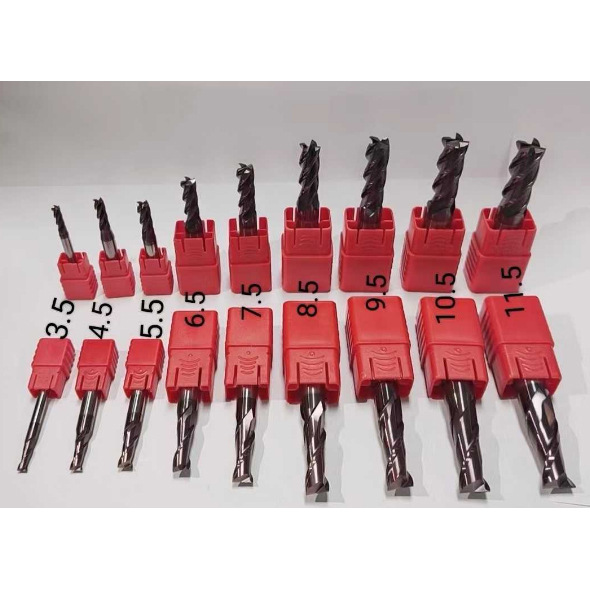 钨钢铣刀CNC不锈钢数控刀具四刃硬质合金平底加长钢用铣刀