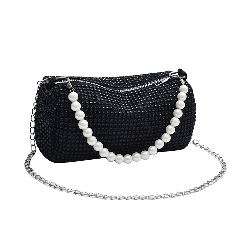 Błyszcząca diamentowa perła pod pachami 2024 Wiosna/Lato Nowa modna torba na ramię Western Chain Boston_voghion.com