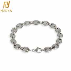 跨境热卖8mm不锈钢咖啡豆手链真金电镀18K金个性潮人嘻哈猪鼻子链