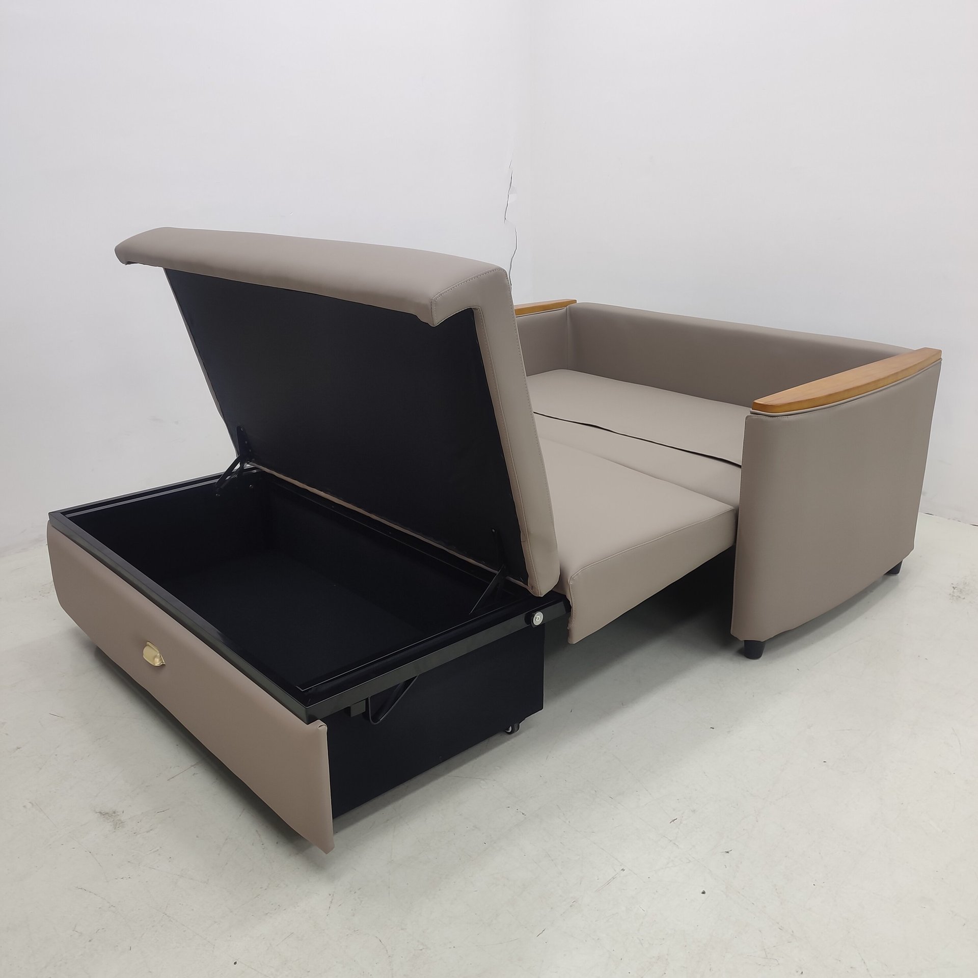 Sofá cama plegable multifuncional de estilo minimalista moderno, silla de acompañamiento médico, diseño de almacenamiento de exportación de hotel