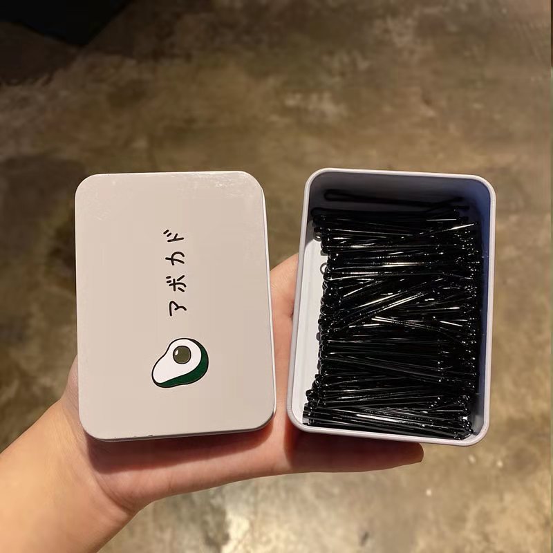 ヘアクリップ一字クリップシンプル黒ヘアクリップ小髪クリップ固定髪飾り女性スチールクリップu型クリップ|undefined