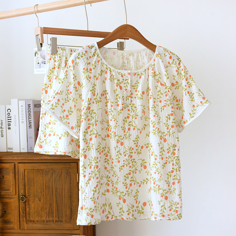 녹색 꽃-풀오버 짧은 소매