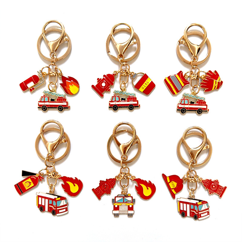 119 Fire Safety Awareness Promotional Gifts, Practical Cultural and Creative Souvenirs, Keychains and Small Pendants for Students and Children