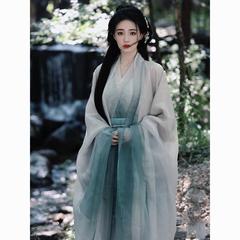 徐璐同款汉服女魏晋南北朝古装清冷感大袖衫交领齐腰襦裙广袖套装