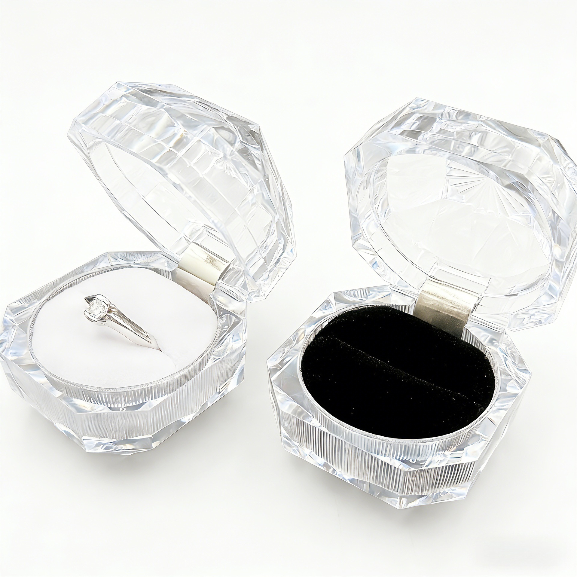 Caja de Almacenamiento de Acrílico Transparente de Fábrica Xuhui para Anillos, Joyas, Empaque de Pastillas, Joyero