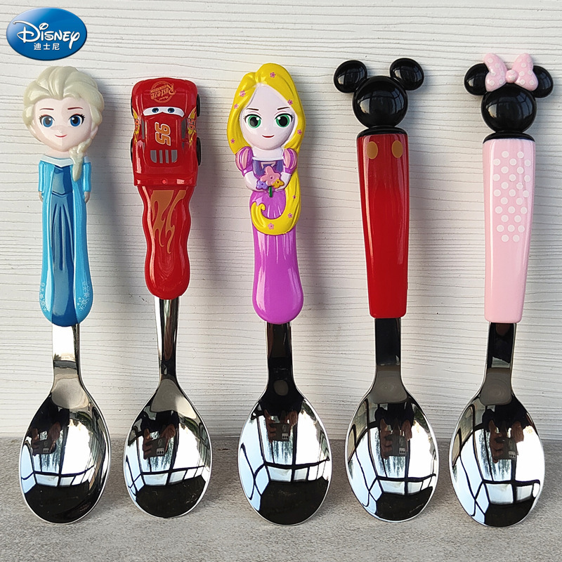 Disney Children's Spoon Fork 304 Stainless Steel Tableware Creative Cartoon Anti-scalding Baby Dining Tableware Set Disney Children's Spoon Fork 304 Stainless Steel Tableware Creative Cartoon Anti-scalding Baby Dining Tableware Set