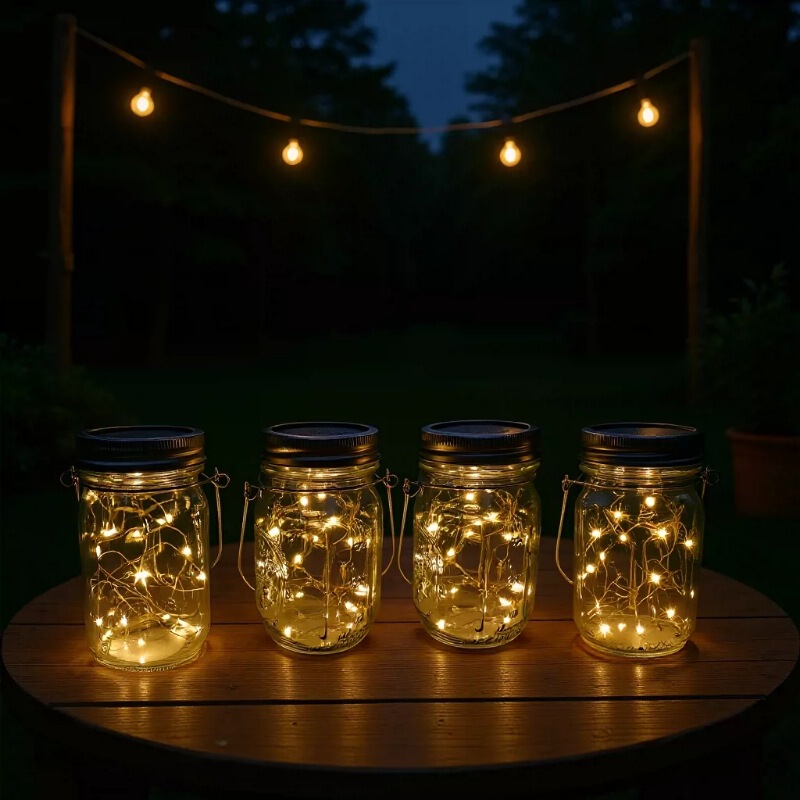 Manufacturer's Supply of Solar-Powered Mason Jar String Lights for Outdoor Decoration, Creative Mason Jar Lid Copper Wire String Lights, Colorful Lights Manufacturer's Supply of Solar-Powered Mason Jar String Lights for Outdoor Decoration, Creative Mason Jar Lid Copper Wire String Lights, Colorful Lights