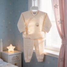 秋季新生儿内衣套装无骨棉毛束脚婴儿服饰宝宝套两用裆52-59#