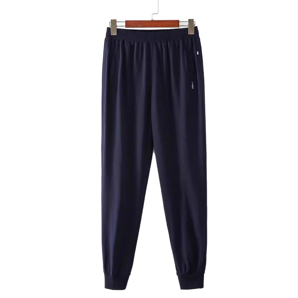 Summer Thin Dad's Sports Pants Middle-aged and Elderly Men's Pure Cotton Leg-toe Casual Pants Grandpa's Nicking Leg Pants