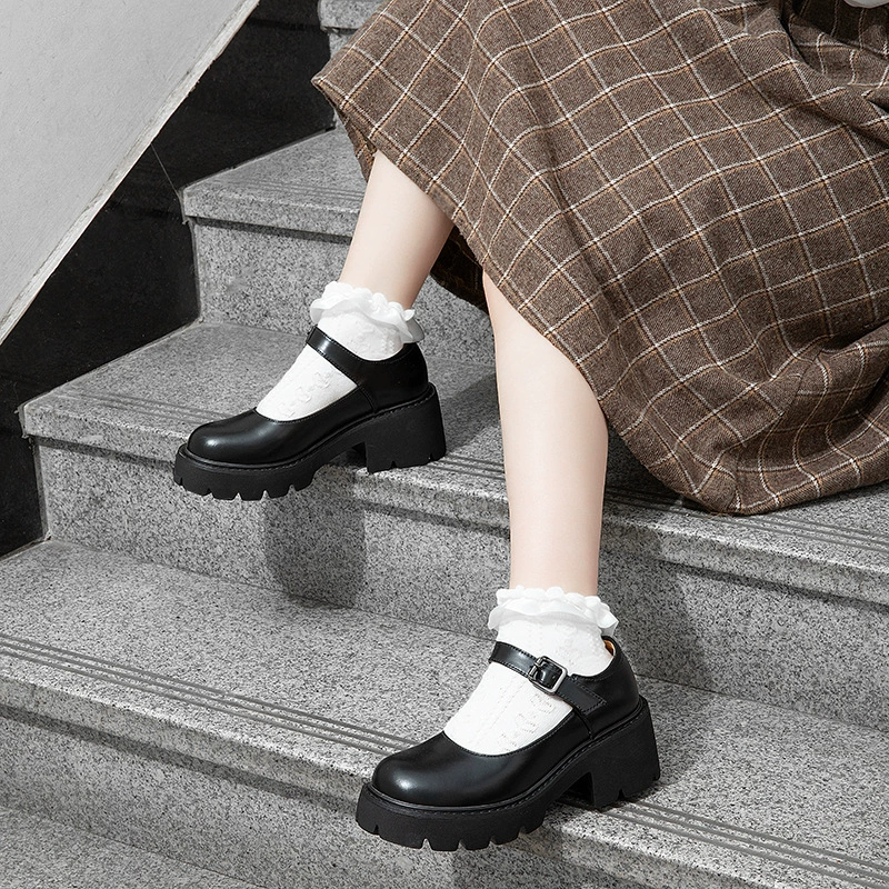 Женские летние тонкие туфли Mary Jane в стиле ретро преппи 2023 новая платформа с круглым носком и круглым носком