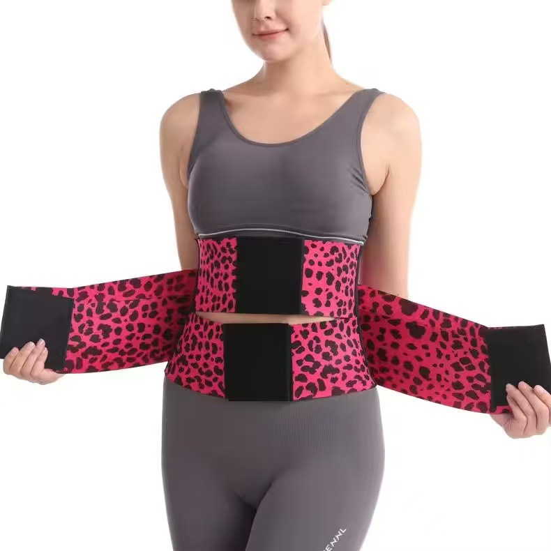 Waist Trainer, Sports Restraint Belt, Leopard Print Girdle, Elastic Abdominal Belt, Adjustable Elastic Belt, Fitness Belt