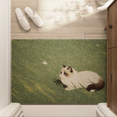 Avtomobil döşəmə paspasları: Loop Door Mat, Household Carpet - grass-ragdoll-cat-4060cm-pvc-wire-loop