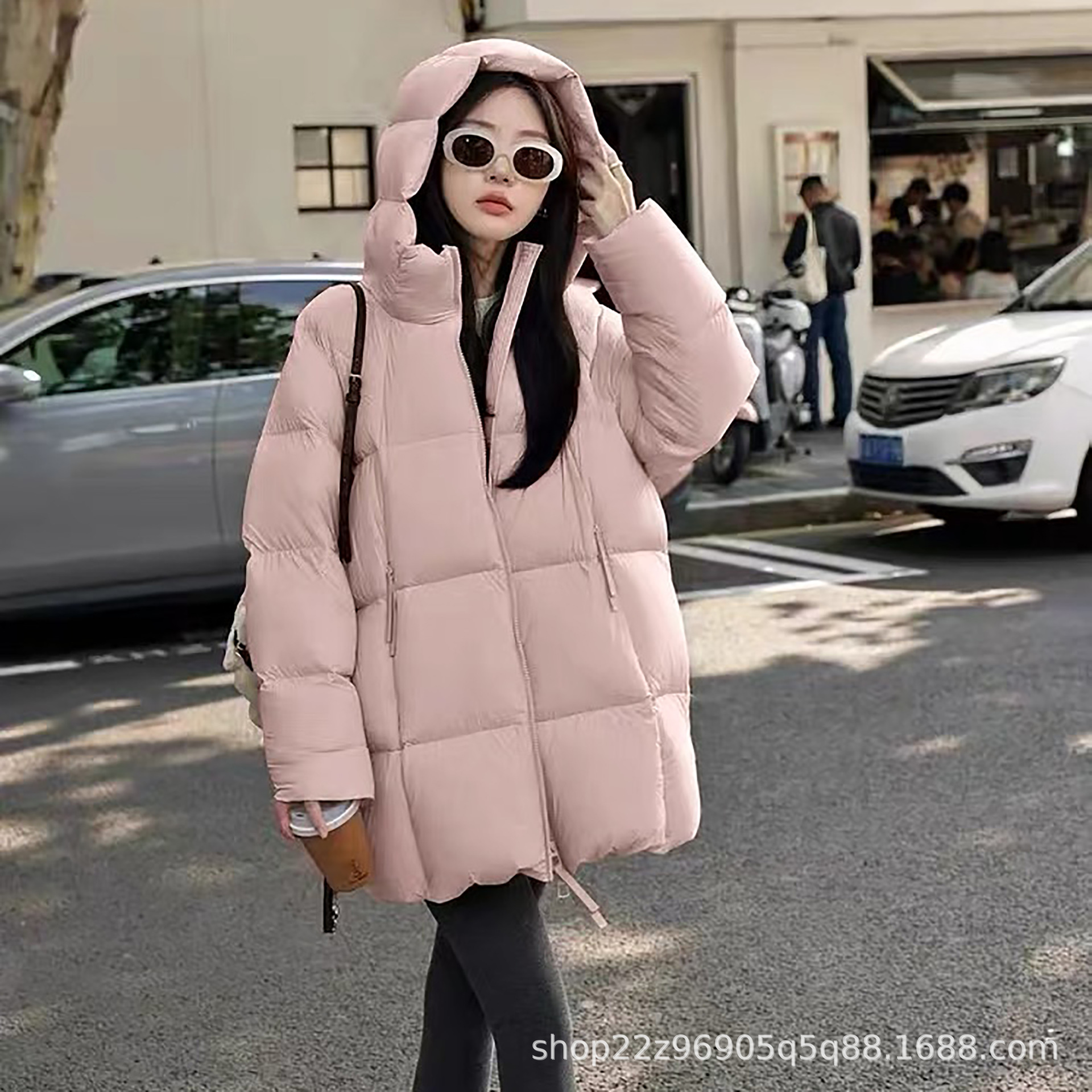 Cloud Puff Mid-Length 90% White Duck down 2025 Korean Style Hooded Thickened Winter Versatile Pinghu down Jacket for Women