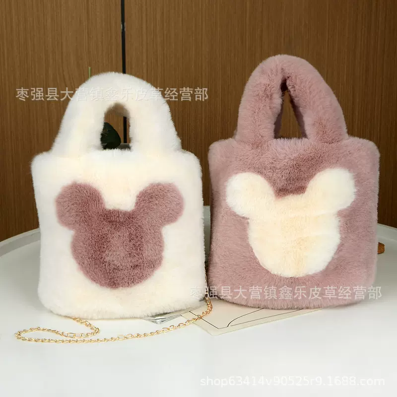 厂家批发毛绒包包女秋冬2022新款时尚网红手提包单肩斜挎链条包