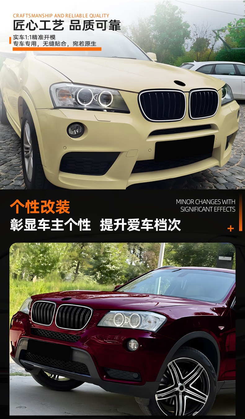 Suitable for Bmw X3 F25 2011-2013 Early Model Years, Led Illuminated Grille with Lights, Cross-Border Modification Parts