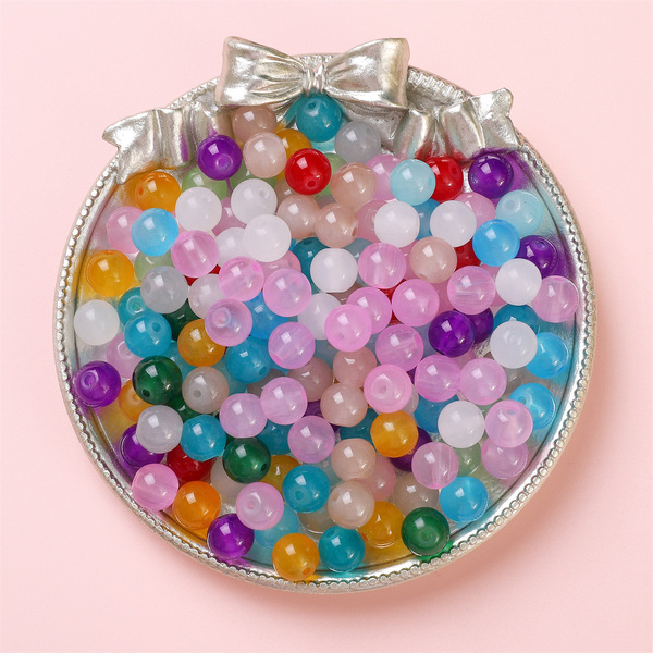 glass round beads jade