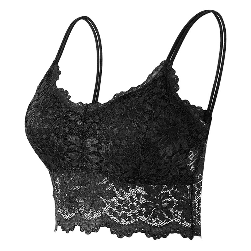 Comercio exterior extra grande versión inalámbrica desmontable pecho pad mujeres europeas y americanas encaje camisola base envuelto pecho