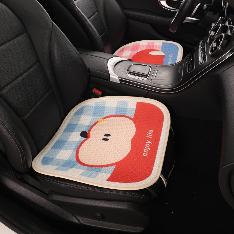 Car Seat Cushion Cartoon Design for Women, Half-Cover Seat Cover Suitable for All Seasons, Car Seat Cover, Summer Ice Silk