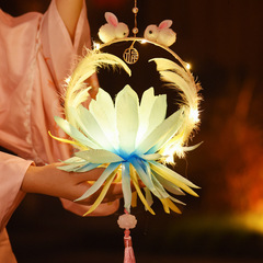 龍年新年燈籠diy兒童手提手工製作材料兔子漢服掛飾發光古風花燈