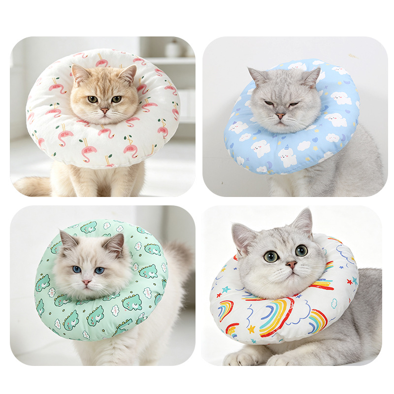 宠物伊丽莎白圈猫软脖圈防抓防舔头套术后充棉猫项圈宠物项圈跨境