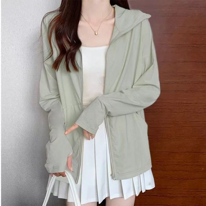 冰丝防晒衣女2025新款夏季薄款透气防晒服防紫外线连帽外套皮肤衣|undefined