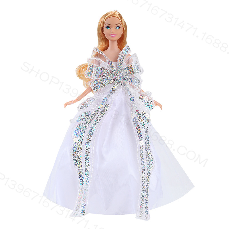 30cm muñeca medio paquete falda grande vestido de novia niña Casa de juego trailing falda grande al azar 10 unidades 5 unidades un paquete