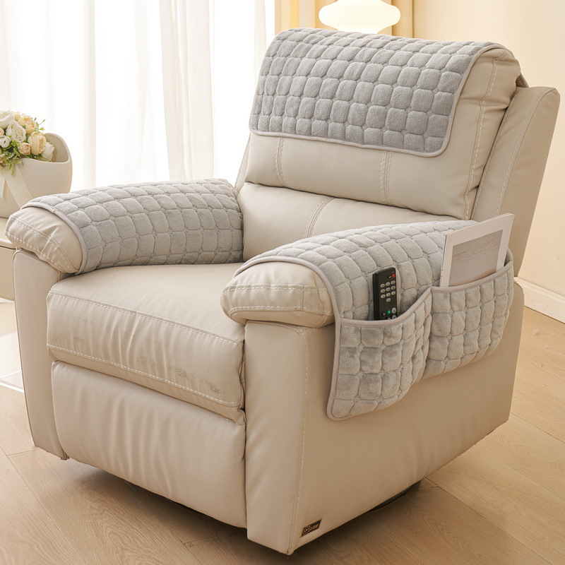 Headrest Cushion And Armrest Cover Three Piece Set For Sofa_voghion.com