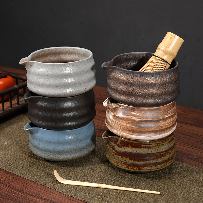 Crude Pottery Matcha Bowl with Mouth Matcha Tool Brush Japanese Point Tea Bowl Matcha Cup Mixer suit Crude Pottery Matcha Bowl with Mouth Matcha Tool Brush Japanese Point Tea Bowl Matcha Cup Mixer suit