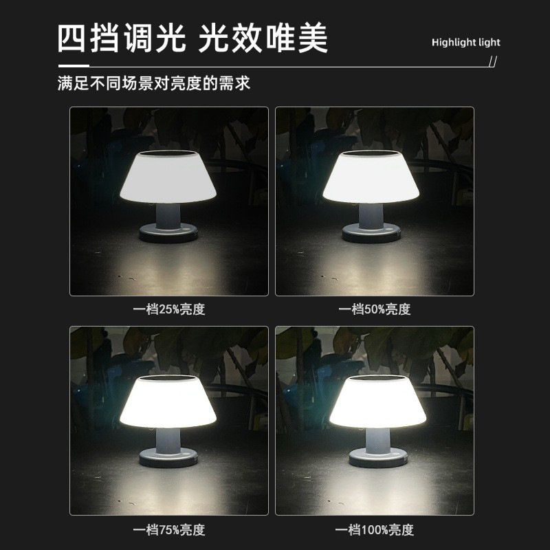 Nueva Lámpara Solar de Mesa Transfronteriza, Lámpara de Patio para Interiores y Exteriores, Luz Nocturna Solar para Jardín con Ambiente Exterior