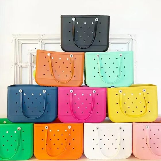 EVA Beach Bag Hole Bag Portable Handbag Waterproof Travel Bag Washable Suitable for Sports Beach Swimming Pool