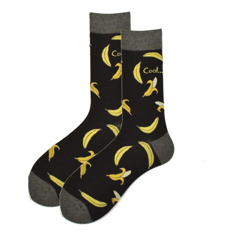 Popular Primavera, Otoño e Invierno moda media pantorrilla jacquard calcetines moda dibujos animados animal comida geométrica rayas fabricante