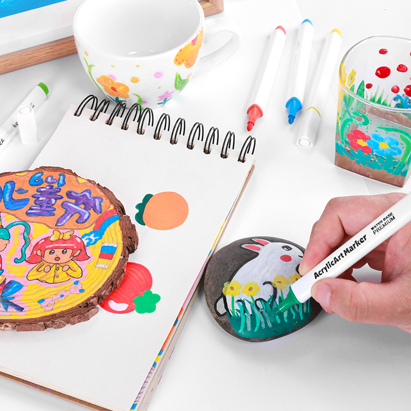 Juego de marcadores acrílicos especiales para arte de estudiantes transfronterizos, pintura infantil, bolígrafo de color DIY, regalo, bolígrafo acrílico al por mayor
